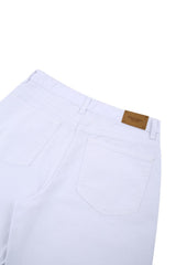 Damage wide white pants