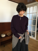 Dual-button round cardigan (3color)
