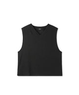 [DOJINOI] LINEN V-NECK VEST BLACK