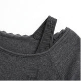 セラ レース レイヤード シャーリング Tシャツ