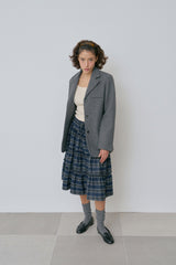 Witty frill skirt_check blue