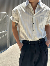 [S/S] Multi stripe half shirts(2color)