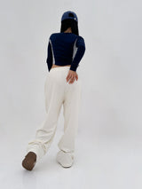 (UNISEX) DOUBLE-LINE STRING WIDE LOOSE-FIT FLEECE TRAINING PANTS - 6 COLOR
