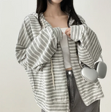 Itta Overfit Stripe Dangara Hooded Zip-Up