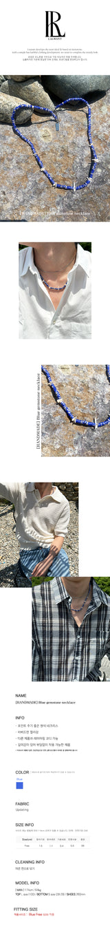 [HANDMADE] Blue gemstone necklace