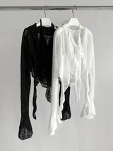 Rose frill sleeveless cardigan set