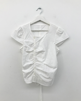 pleated button blouse (2color)