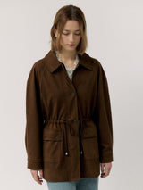 SUEDE POCKET JACKET BROWN