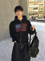 Basic Flag Hooded Zip-Up 4C