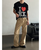 [Unisex] Semi crop heart t-shirts(2color)