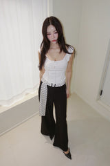 Daisy White Punching Sleeveless T-shirt