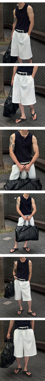 [S/S] Tod golgi muscle ヘンリーネックノースリーブ(4color)