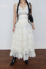 ROWLING LACE CAN CAN LONG SKIRT
