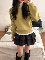 Round Or V-neck Daily Basic Knit (10color / 2type)