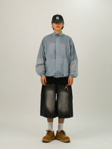 RT Side Pintuck Denim Bermuda Pants 