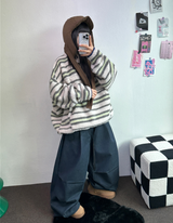 TWO PINTUCK RIVET BELT BALLOON LONG PANTS 🤎🖤💙3COLOR