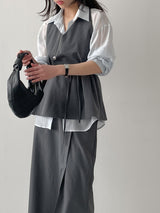 [Set-up Available] Catch Slit Banding Long Skirt