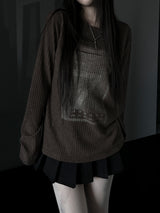 リブセブングラフィックニットTシャツ (3color)