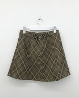 Liz Cutout Checkered Midi Skirt (2 Colors)