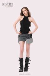 Shine halter chiffon blouse tube top