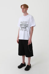 [THANKSMESSIA X ODAGIL] シルバーピンストライプTシャツ-WHITE