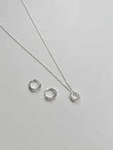 [Silver 925] wave ring earring necklace set