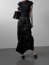 Glopin Drape Satin Skirt