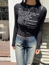 クイットポーンタイポスリムロングスリーブTシャツ (3 colors)