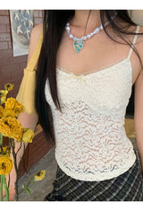 French Design Lace Sleeveless T-shirt