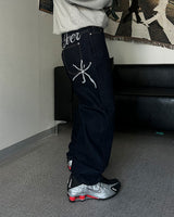 PD Handle Embroidered Denim Pants (3C)