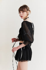 MERMAID SHEER CARDIGAN black