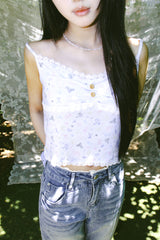 PASTEL FLOWER LACE SLEEVELESS (2COLOR)