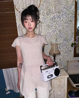 (3color) Soft Flare Slub Short Sleeve Tee