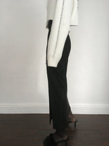 Suede Slit Maxi Skirt