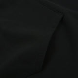DOUBLE LOOP LOGO SLEEK HOODIE SWEATSHIRT BLACK