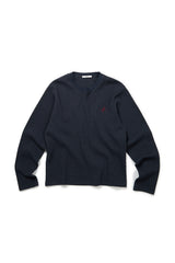 SIGNATURE LOGO WAFFLE L/S TEE (NAVY)