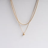 Lyon Double Chain Ball Drop Necklace