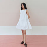 A Line Flaired Mini Dress_White