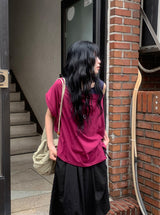 Lanka Two-Way Shoulder Loose Fit Short Sleeve Tee