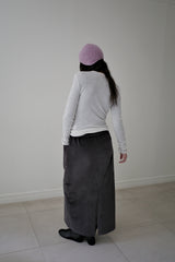 Corduroy maxi skirt, Charcoal