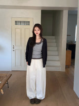 Backpoint Herringbone Cotton100 Wide Pants (2color)