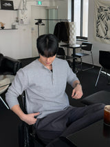 フィットヘンリーネックロングスリーブTシャツ