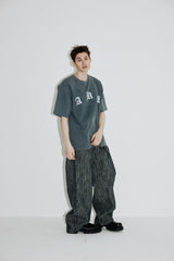 ヴィンテージペイズリーTシャツ (Ashed-blue)
