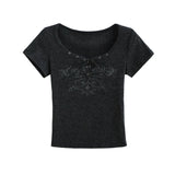 Nera Lace-Up Vintage Slim Tee