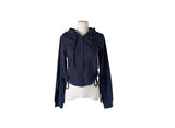 Hoan Lace Sleeveless Shirring Hood Zip-Up