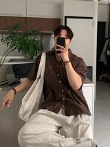 Cool Basic Semi-Over Short Sleeve Shirt