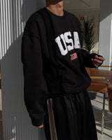 NOCELCOZY Applique USA Oversized Fit Sweatshirt 2 colors