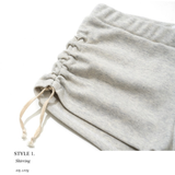 SHIRRING STRING MICROSHORTS_OATMEL