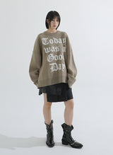 Lettering oversize heavy knit