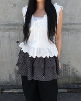 Dot cancan shirring skirt